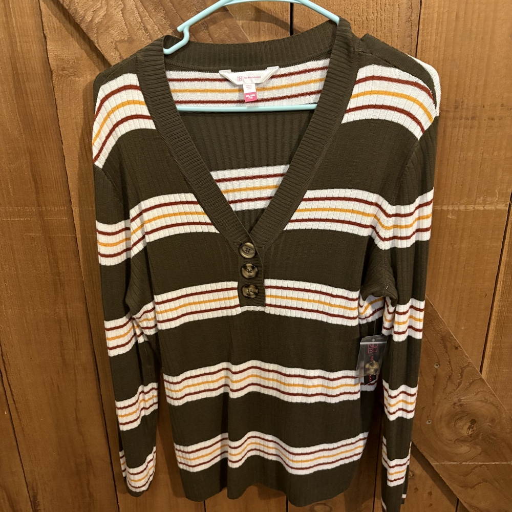 XXL But Fits Like XL No Boundaries Multicolor Striped Sweater